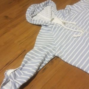 Blue and white striped jacket